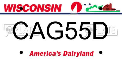 CAG55D Wisconsin License Plate