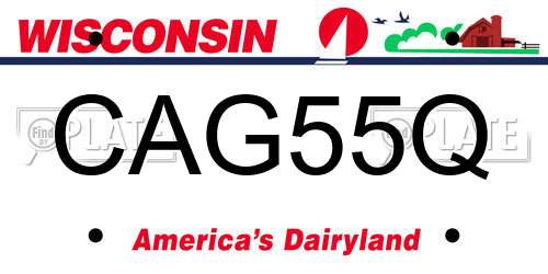 CAG55Q Wisconsin License Plate