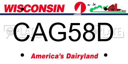 CAG58D Wisconsin License Plate