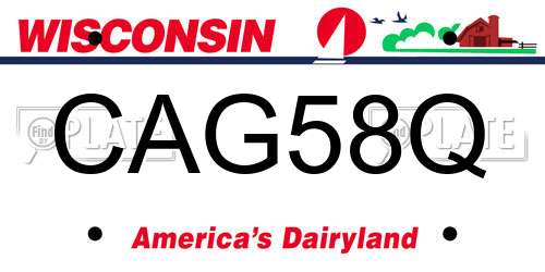 CAG58Q Wisconsin License Plate