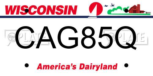 CAG85Q Wisconsin License Plate