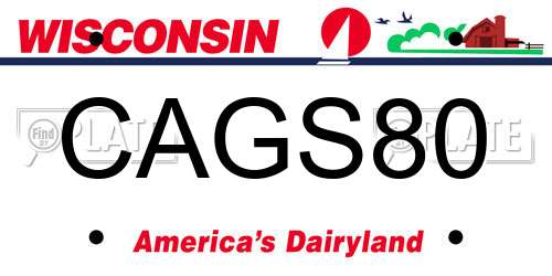 CAGS80 Wisconsin License Plate