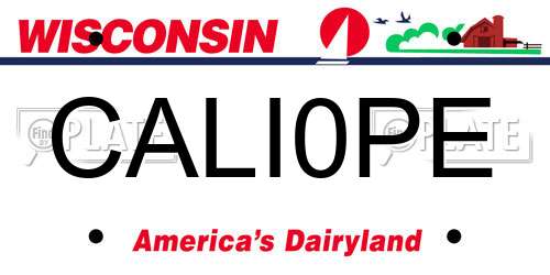 CALI0PE Wisconsin License Plate