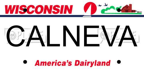 CALNEVA Wisconsin License Plate