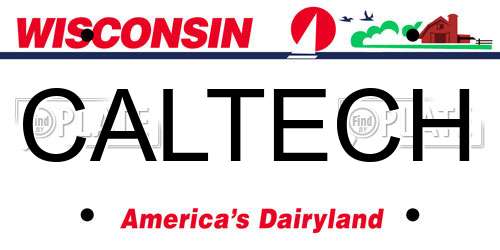 CALTECH Wisconsin License Plate