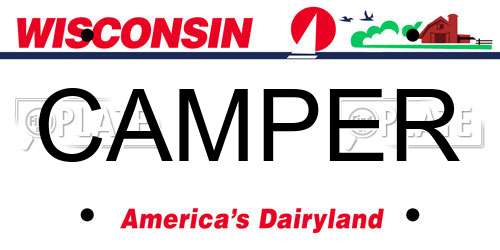 CAMPER Wisconsin License Plate