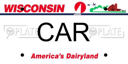 CAR Wisconsin License Plate