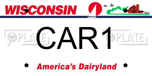 CAR1 Wisconsin License Plate