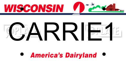 CARRIE1 Wisconsin License Plate