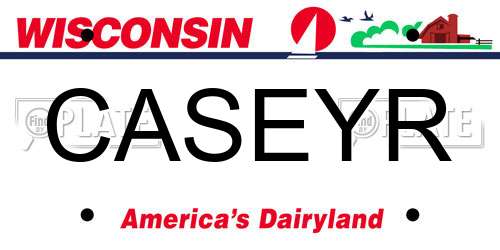 CASEYR Wisconsin License Plate