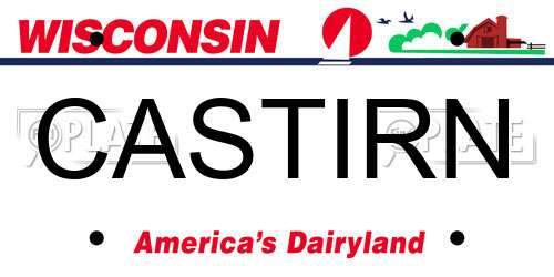 CASTIRN Wisconsin License Plate