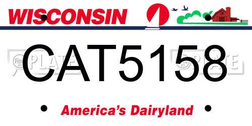 CAT5158 Wisconsin License Plate