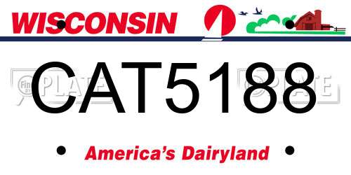 CAT5188 Wisconsin License Plate