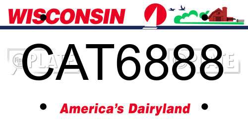 CAT6888 Wisconsin License Plate