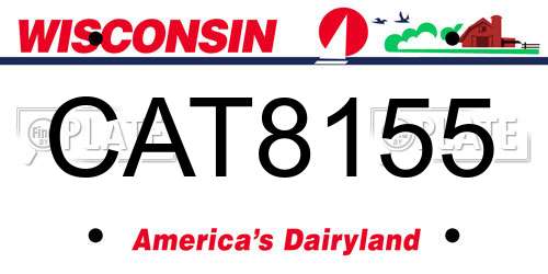 CAT8155 Wisconsin License Plate