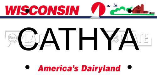 CATHYA Wisconsin License Plate