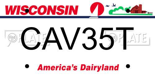 CAV35T Wisconsin License Plate