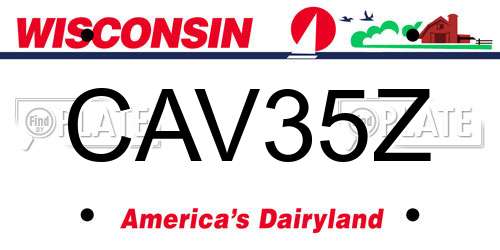 CAV35Z Wisconsin License Plate