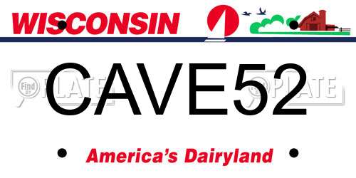 CAVE52 Wisconsin License Plate
