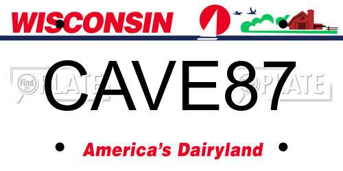 CAVE87 Wisconsin License Plate