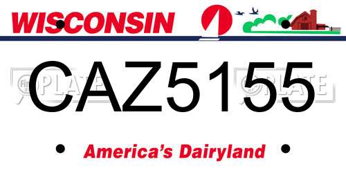 CAZ5155 Wisconsin License Plate
