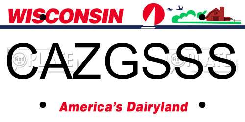 CAZGSSS Wisconsin License Plate