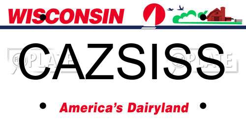 CAZSISS Wisconsin License Plate