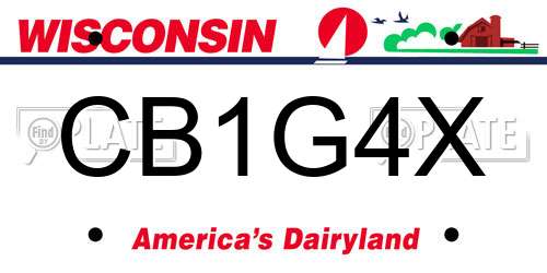 CB1G4X Wisconsin License Plate