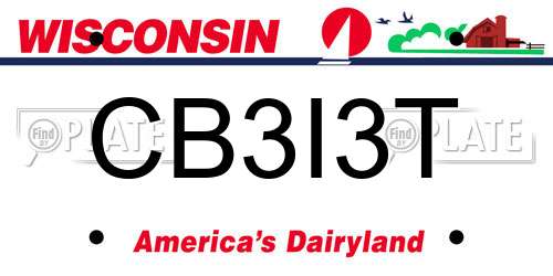 CB3I3T Wisconsin License Plate