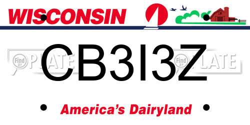 CB3I3Z Wisconsin License Plate
