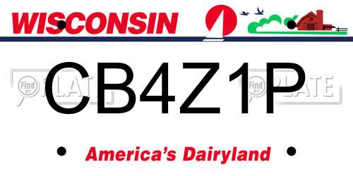 CB4Z1P Wisconsin License Plate