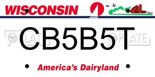 CB5B5T Wisconsin License Plate