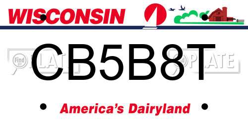 CB5B8T Wisconsin License Plate