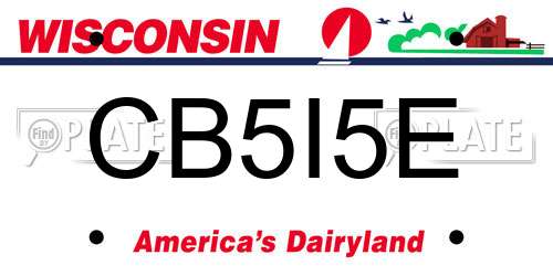 CB5I5E Wisconsin License Plate