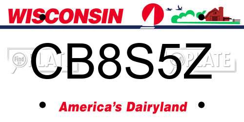 CB8S5Z Wisconsin License Plate