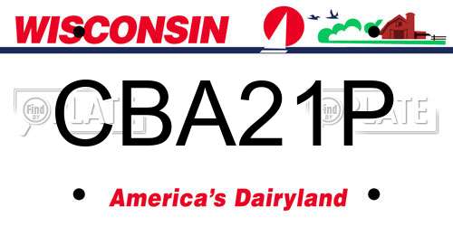 CBA21P Wisconsin License Plate
