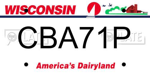 CBA71P Wisconsin License Plate