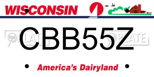 CBB55Z Wisconsin License Plate