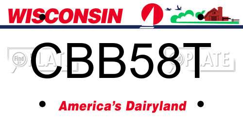 CBB58T Wisconsin License Plate