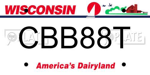 CBB88T Wisconsin License Plate