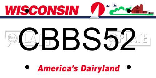 CBBS52 Wisconsin License Plate