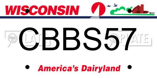 CBBS57 Wisconsin License Plate