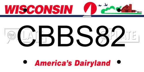 CBBS82 Wisconsin License Plate