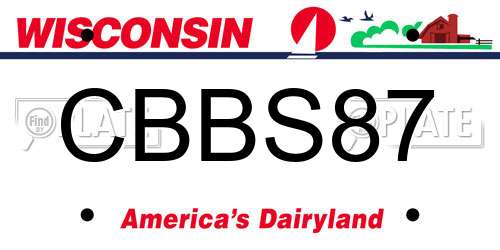 CBBS87 Wisconsin License Plate