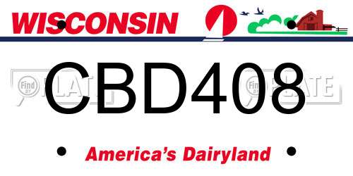 CBD408 Wisconsin License Plate