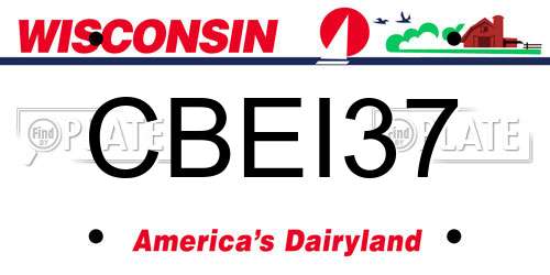 CBEI37 Wisconsin License Plate