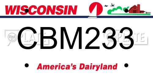 CBM233 Wisconsin License Plate