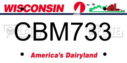 CBM733 Wisconsin License Plate