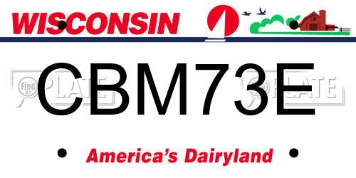 CBM73E Wisconsin License Plate
