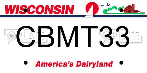 CBMT33 Wisconsin License Plate